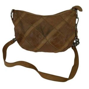 B Makowsky Bag, Patchwork Leather Purse, Shades‎ of Brown, Crossbody Bag, Square